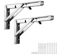 Lot de 2 Équerres Murales Pliables en Acier Inoxydable - Support Mural Rabattable avec Verrouillage pour Table Pliante, Établi, Étagère - Gain de Place & Antirouille - Charge Jusqu'à 100 kg - 600mm