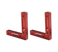 Lot de 2 équerres robustes à angle droit pour des coins parfaitement carrés dans les projets de travail du bois (rouge)