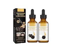 Lot de 2 essences naturelles pour cheveux gris inversés - Sérum nourrissant - Noir Ganoderma Lucidum - Liquide assombrissant blanc à noir - Noircissement naturel - Look plus confiant - 30 ml x 2