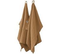 OUREA - Lot de 2 Essuie-mains 50x70cm Gaze de Coton Camel -