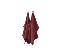 AltoBuy OUREA - Lot de 2 Essuie-Mains 50x70cm Gaze de Coton Lie de Vin