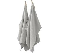OUREA - Lot de 2 Essuie-mains 50x70cm Gaze de Coton Nuage - Altobuy Gris G