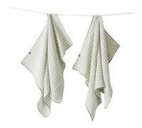 Lot de 2 Essuie-mains 50x70cm Gaze de Coton Vichy Coloris Eucalyptus - JOEL - ALTOBUY Vert G
