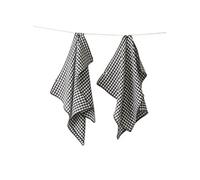 Lot de 2 Essuie-mains 50x70cm Gaze de Coton Vichy Coloris Truffe - JOEL -