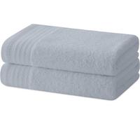 Lot De 2 Essuie-Mains-Serviettes De Bain-100% Coton-480g/M2-100x50 Cm-Gris