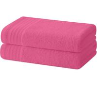 Lot De 2 Essuie-Mains-Serviettes De Bain-100% Coton-480g/M2-100x50 Cm-Rose