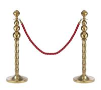 Lot de 2 et Corde Poteaux de Clôture Poteau de Guidage en Velours en Acier Inoxydable pour Fêtes Expositions Mariages