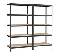 SONGMICS Étagère de Rangement à 5 Niveaux, 60 x 120 x 200 cm, Capacité 750 kg, Planches Réglables, Style Industriel, pour Cuisine, Salon, Noir GLR060B01