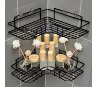 Lot de 2 Étagère d'angle Douche Sans Perçage noir Vendos85
