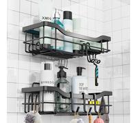 Lot de 2 Etagère Douche sans Perçage Auto-AdhéSif noir Vendos85