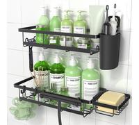 Lot De 2 Etagere Douche Sans Percage Avec Porte-Savon Vendos85