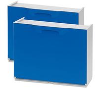 Lot de 2 étagères à chaussures en polypropylène couleur bleau