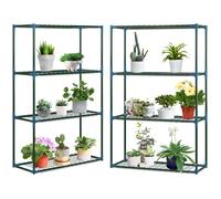 Lot de 2 Étagères à Fleurs - Outsunny - 4 Niveaux - Intérieur et Extérieur - en acier - 70 x 27 x 110 cm - vert