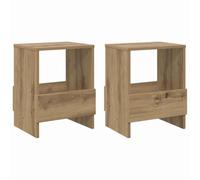 Lot de 2 étagères à revues en chêne Artisan, 35 x 30 x 45 cm, avec compartiment, support et étagère pour magazines, journaux, brochures, catalogue, bureau, salon