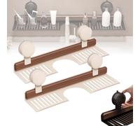Lot de 2 étagères à ventouse en noyer pour salle de bain et cuisine - Sans perçage - Organiseur mural sans perçage - Amovible - Compact - Blanc - 40 cm