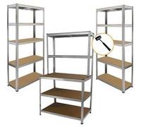 Lot de 2 Étagères Acier Galvanisé & Etabli de Travail- Capacité 1175KG Gris G