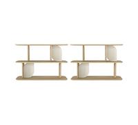 Vente-unique - Lot de 2 étagéres avec 2 tablettes - Naturel Clair et Beige - NELERIA