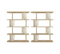 Vente-unique - Lot de 2 étagéres avec 4 tablettes - Naturel Clair et Beige - NELERIA