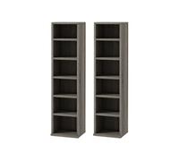 Lot de 2 étagères colonnes rangement max. 204 CD gris