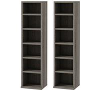 HomCom Étagères colonnes armoire de rangement Lot de 2 6+6 compartiments Gris 204 CD