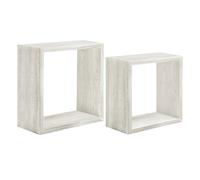 ÉTAGÈRES À MUR LOT DE 2 CUBES CHÊNE BLANCHI MOD. Q-BIS MAXI