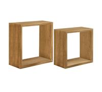 ÉTAGÈRES À MUR LOT DE 2 CUBES CHÊNE TABAC MOD. Q-BIS MAXI