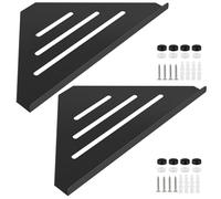 Lot de 2 étagères d'angle en acier inoxydable 304 avec vis, étagère de douche triangulaire, porte-savon mural pour salle de bain, cuisine (noir mat)