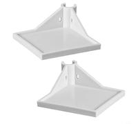 Lot de 2 étagères d'angle en polypropylène pour tente de culture, surface de 8,9 x 8,9 cm, conçue pour un montage sur poteaux de 16 mm ou 22 mm dans les salles de culture (2 pièces, 16 mm, blanc)