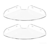 Lot de 2 étagères d'angle flottantes en acrylique transparent pour une utilisation murale - Solution de rangement élégante et peu encombrante pour salle de bain, cuisine et espaces de vie (transparent