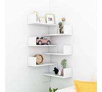 Lot de 2 étagères d'angle grises - 40 x 40 x 50 cm - En bois d'ingénierie - Économie d'espace - Solution de rangement décorative pour la maison - Étagères murales modernes - Parfaites pour les petits