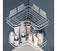 Lot de 2 étagères de douche autocollantes sans perçage blanc Vendos85