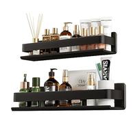 Lot de 2 étagères de douche murales en acier inoxydable blanc pour salle de bain pour shampooing et articles de toilette 30/40 x 10 x 6 cm antirouille installation facile