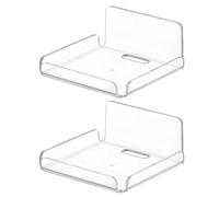 Lot de 2 étagères de rangement murales en acrylique transparent pour salle de bain, cuisine, étagères murales flottantes