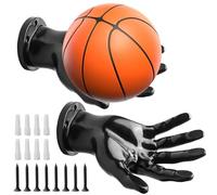 Lot de 2 étagères de rangement murales en forme de palmier pour ballons de basket-ball avec 4 vis et 4 clous Support mural universel pour ballon de basket-ball football