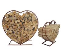 Lot de 2 étagères en bois de cheminée en forme de cœur - 2 couleurs