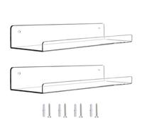 Lot de 2 étagères flottantes en acrylique autocollantes, invisibles, sans perçage, pour salle de bain, chambre à coucher, affichage clair