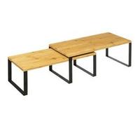 Lot de 2 etageres gigognes en bambou coloris naturel-PEGANE- naturel G