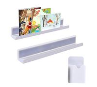 Lot de 2 étagères magnétiques pour tableau blanc, étagère magnétique en acrylique réutilisable avec un pot à stylo, porte-livres flottant pour enseignants, enfants, salle de ureau, maison,
