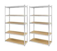 Lot de 2 étagères métal XXL grand modèle - Hauteur 2M20 Largeur 1m20 - charges très lourdes - 5 plateaux - 1325 Kg
