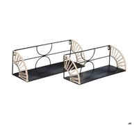 Atmosphera – Étagères murales Mileva – Lot de 2 en métal L37/42 cm noir