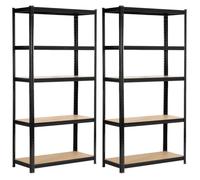 Lot de 2 etagères modulable 80 cm acier noirci charge maximale 875kg - L80xP40xH180 cm