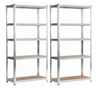 Lot de 2 étagères modulables 90 cm acier galvanisé charge maximale 875kg - L90xP40xH180 cm