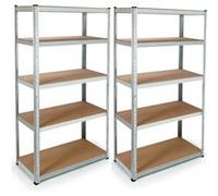 IDMarket Étagères modulables en métal 10 plateaux charges lourdes – Lot de 2