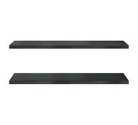 Lot de 2 étagères murales 100 x 40 x 3 cm en acier inoxydable noir - Design moderne - Solution de rangement robuste pour chambre à coucher, cuisine, bureau, salon - Économie d'espace
