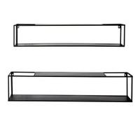 Lot de 2 étagères murales acier laqué noir -PEGANE- Noir G