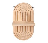 Lot de 2 étagères murales arquées en bois de forme ovale vintage à suspendre pour salon, chambre à coucher, décoration murale