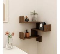 Lot de 2 étagères murales d'angle grises - 40 x 40 x 50 cm - Économie d'espace - En bois d'ingénierie - Élégantes étagères décoratives pour la maison