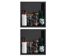 Lot de 2 étagères murales en acier inoxydable 304 pour salle de bain et hôtel Noir 39 x 39 x 12 cm