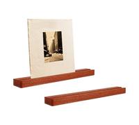 Lot de 2 étagères murales en bois - Pour disques vinyles - Présence de CD de livres et d'œuvres d'art dans la chambre à coucher, le salon, la salle de bain, la chambre d'enfant (marron, 2 pièces)