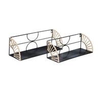 Atmosphera – Étagères murales Mileva – Lot de 2 en métal L37/42 cm noir